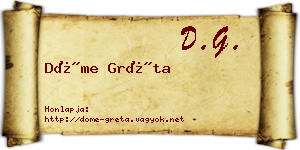 Döme Gréta névjegykártya